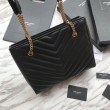 Borsa a tracolla YSL Saint Laurent Tribeca piccola in pelle nera goffrata