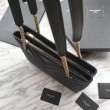 Borsa a tracolla YSL Saint Laurent Tribeca piccola in pelle nera goffrata
