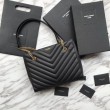 Borsa a tracolla YSL Saint Laurent Tribeca piccola in pelle nera goffrata
