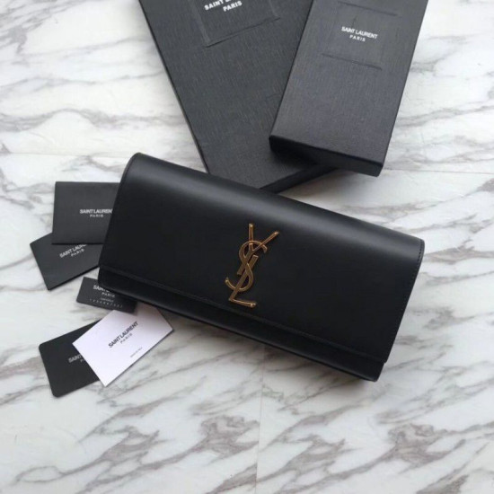 Imitazione Portafoglio YSL Saint Laurent Classic Monogram in pelle liscia nera Imitazione Portafoglio YSL Saint Laurent Classic Monogram in pelle liscia nera