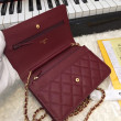 Stitch Chain Grained Pelle di vitello Woc Borsa A33814 Claret