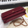Stitch Chain Grained Pelle di vitello Woc Borsa A33814 Claret