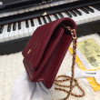 Stitch Chain Grained Pelle di vitello Woc Borsa A33814 Claret