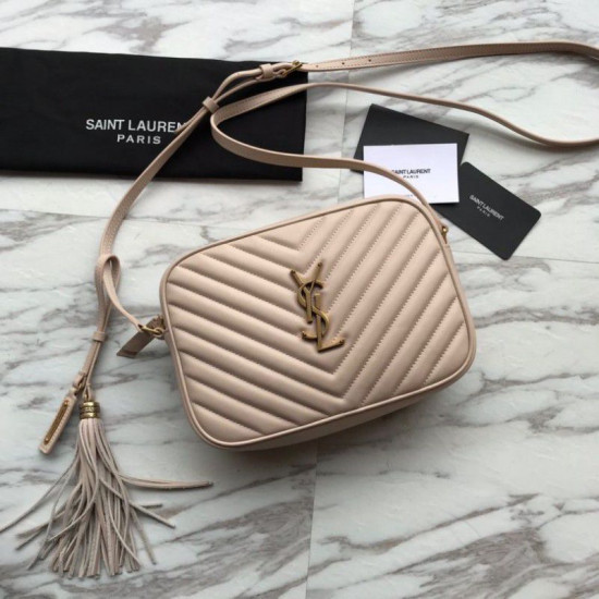 YSL Saint Laurent Medium LouLou Chain Borsa Matelasse Albicocca in pelle YSL Saint Laurent Medium LouLou Chain Borsa Matelasse Albicocca in pelle