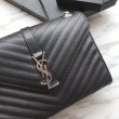 YSL Saint Laurent Piccola Busta Borsa Grain Hardware argentato in rilievo