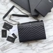 YSL Saint Laurent Piccola Busta Borsa Grain Hardware argentato in rilievo