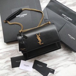 YSL Saint Laurent Sunset Medium Liscio Hardware posteriore oro  imitazioni perfette
