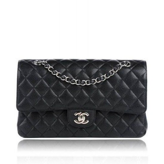 Classic Flap Originale pelle Caviar Jumbo Borse A58600 Y07352 nero