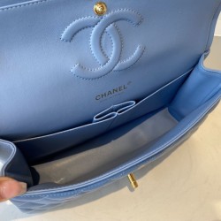 Dupe Borsa con patta classica A1112 Hardware in oro blu imitazioni perfette Replica Borsa con patta classica A1112 Hardware in oro blu Griffate