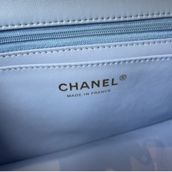 Dupe Borse Replica Alta Qualità con patta classica A1113 Hardware in argento blu imitazioni perfette Replica Borse Alta Qualità con patta classica A1113 Hardware in argento blu Griffate
