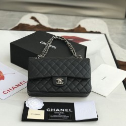 Replica Imitazione Borsa con patta classica A1112 Hardware nero argento Griffate
