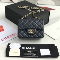 Replica Mini borsa a tracolla classica con patta A1115 Hardware nero argento Griffate
