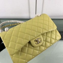 Replica Borse Imitazioni Classica Grande Pelle Di Vitello Grana Metallo dorato A56800 Giallo Griffate