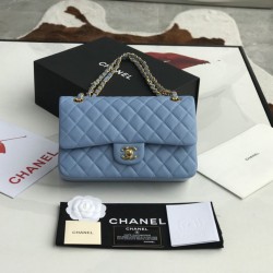 Replica Borsa classica con patta A1112 Hardware oro blu cielo Griffate