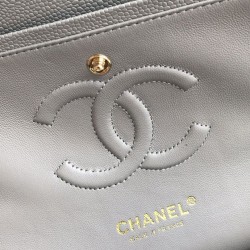 Dupe Borsa con patta classica in pelle di vitello granulata A1112 Grigio imitazioni perfette Replica Borsa con patta classica in pelle di vitello granulata A1112 Grigio Griffate