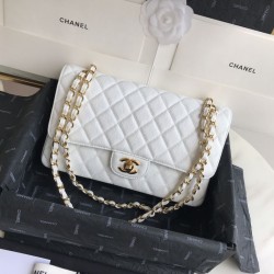 Replica Borsa classica con pattina in pelle di vitello granato A1112 Bianco Griffate
