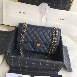 Replica Borsa Classica In Pelle Di Vitello Grana A1112 Blu Scuro Griffate