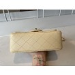 Imitazioni borse griffate classica con patta A1112 Hardware argento albicocca