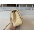 Imitazioni borse griffate classica con patta A1112 Hardware argento albicocca