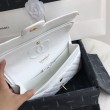Borsa classica con pattina in pelle di vitello granato A1112 Bianco