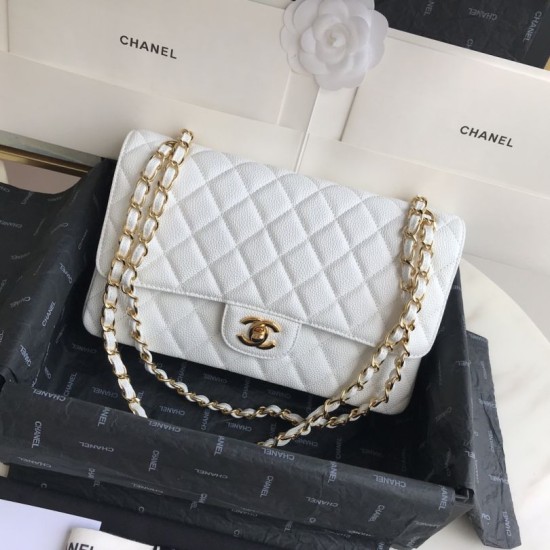Borsa classica con pattina in pelle di vitello granato A1112 Bianco