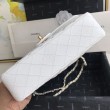 Borsa classica con pattina in pelle di vitello granato A1112 Bianco