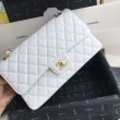 Borsa classica con pattina in pelle di vitello granato A1112 Bianco