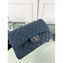 Bora Pari all'originale replica Classica Grande Pelle Di Vitello Grana Metallo dorato A56800 Blu