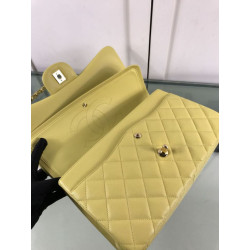 Borse Imitazioni Classica Grande Pelle Di Vitello Grana Metallo dorato A56800 Giallo