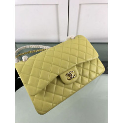 Borse Imitazioni Classica Grande Pelle Di Vitello Grana Metallo dorato A56800 Giallo
