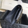 Borsa Classica In Pelle Di Vitello Grana A1112 Blu Scuro