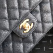 Borsa Classica In Pelle Di Vitello Grana A1112 Blu Scuro