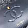 Borsa Classica In Pelle Di Vitello Grana A1112 Blu Scuro