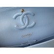 Borse Firmate Replica con patta classica A1112 Hardware in argento blu
