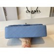Borse Firmate Replica con patta classica A1112 Hardware in argento blu
