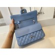 Borse Firmate Replica con patta classica A1112 Hardware in argento blu