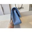 Borse Firmate Replica con patta classica A1112 Hardware in argento blu