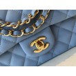 Borsa con patta classica A1112 Hardware in oro blu