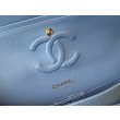 Borsa con patta classica A1112 Hardware in oro blu