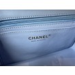 Borse Replica Alta Qualità con patta classica A1113 Hardware in argento blu