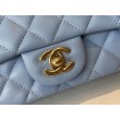 Borse Replica Alta Qualità con patta classica A1113 Hardware in argento blu