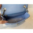 Borse Replica Alta Qualità con patta classica A1113 Hardware in argento blu