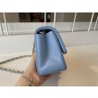 Borse Replica Alta Qualità con patta classica A1113 Hardware in argento blu