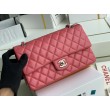 Dettagli perfetti Borsa classica con patta A1112 Hardware argento rosso chiaro