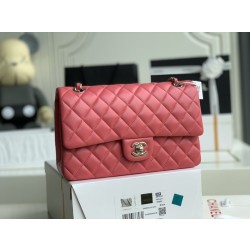 Dettagli perfetti Borsa classica con patta A1112 Hardware argento rosso chiaro
