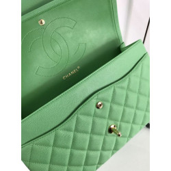 Dettagli perfetti Borsa Classica Grande Pelle Di Vitello Grana Metallo dorato A56800 Verde