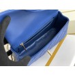 Dettagli perfetti Mini Borsa con Patta in Pelle di Vitello Granata con Manico Superiore AS2431 Blu