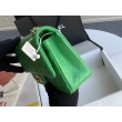 Imitazione Borsa classica con patta A1112 Hardware argento verde chiaro