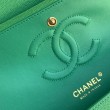 Imitazione Borsa classica con patta A1112 Hardware argento verde chiaro