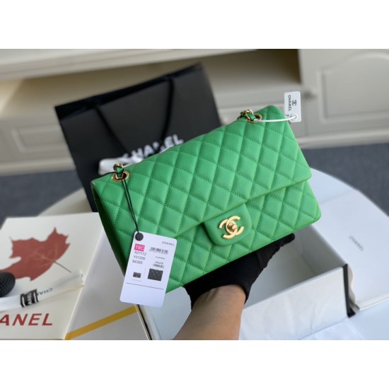 Imitazione Borsa classica con patta A1112 Hardware argento verde chiaro